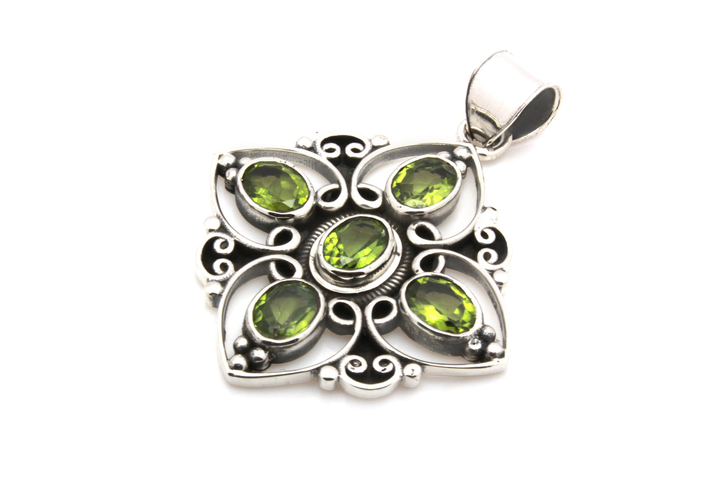 Sterling Silver Five Stone Star Pendant