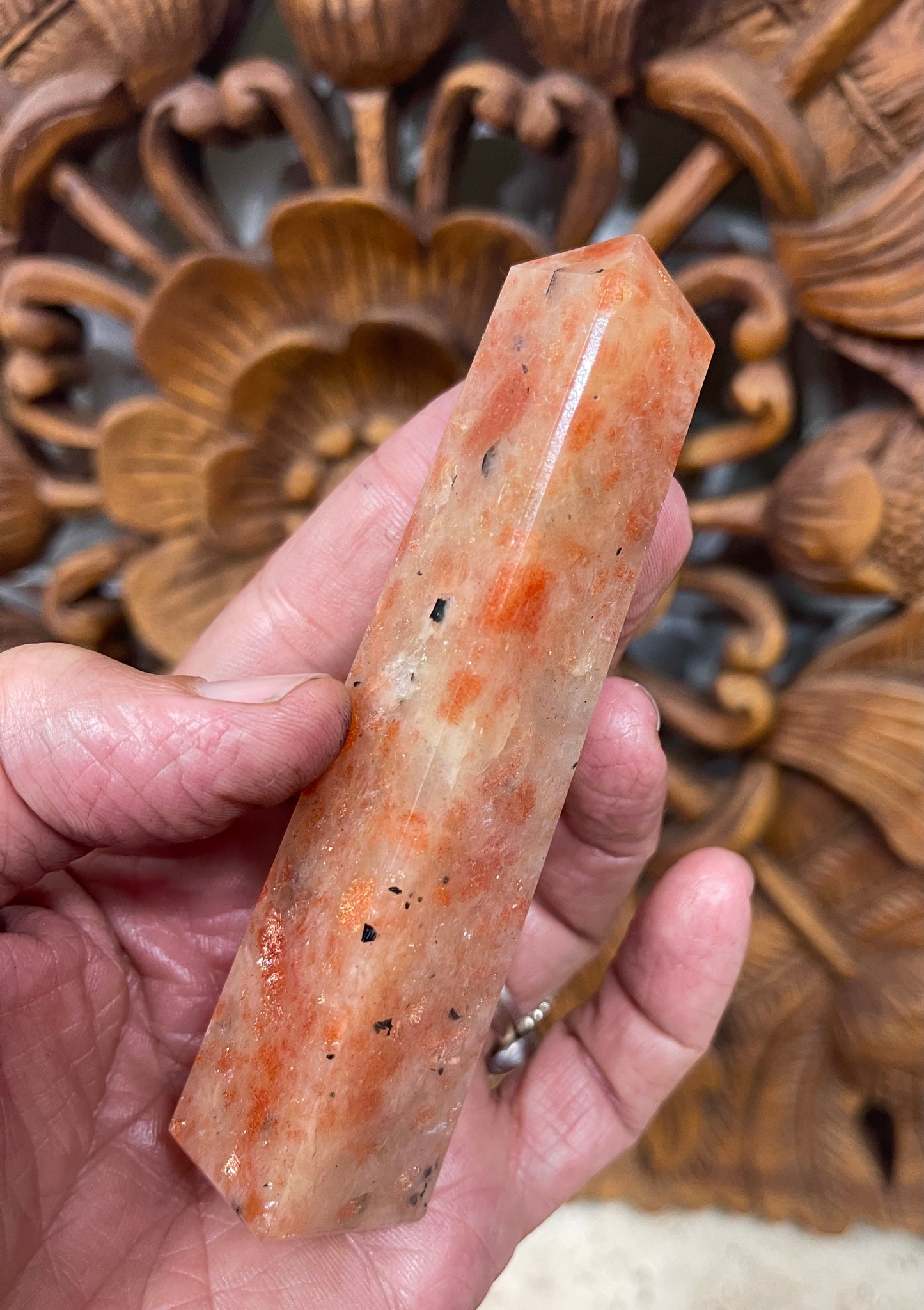 Natural Sunstone Obelisks
