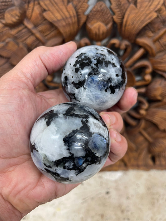Natural Rainbow Moonstone Spheres