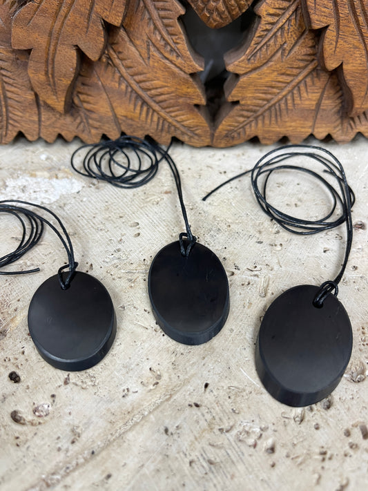 Shungite Beveled Oval pendant