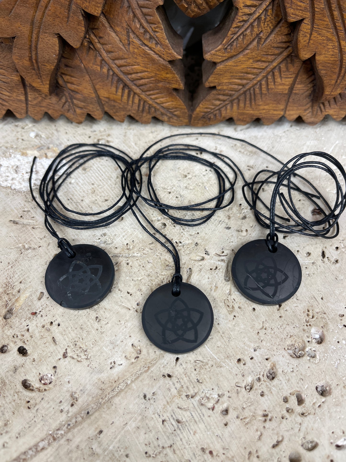 Shungite Engraved Seed of Life pendant