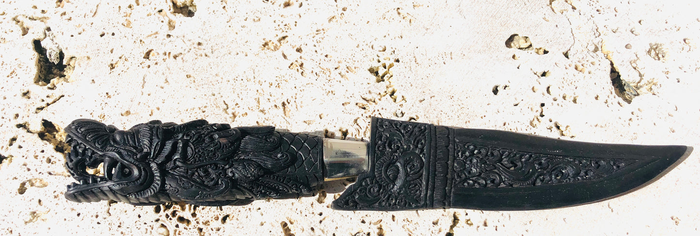 Decorative Balinese Hand-Carved and Hand Forged Knives