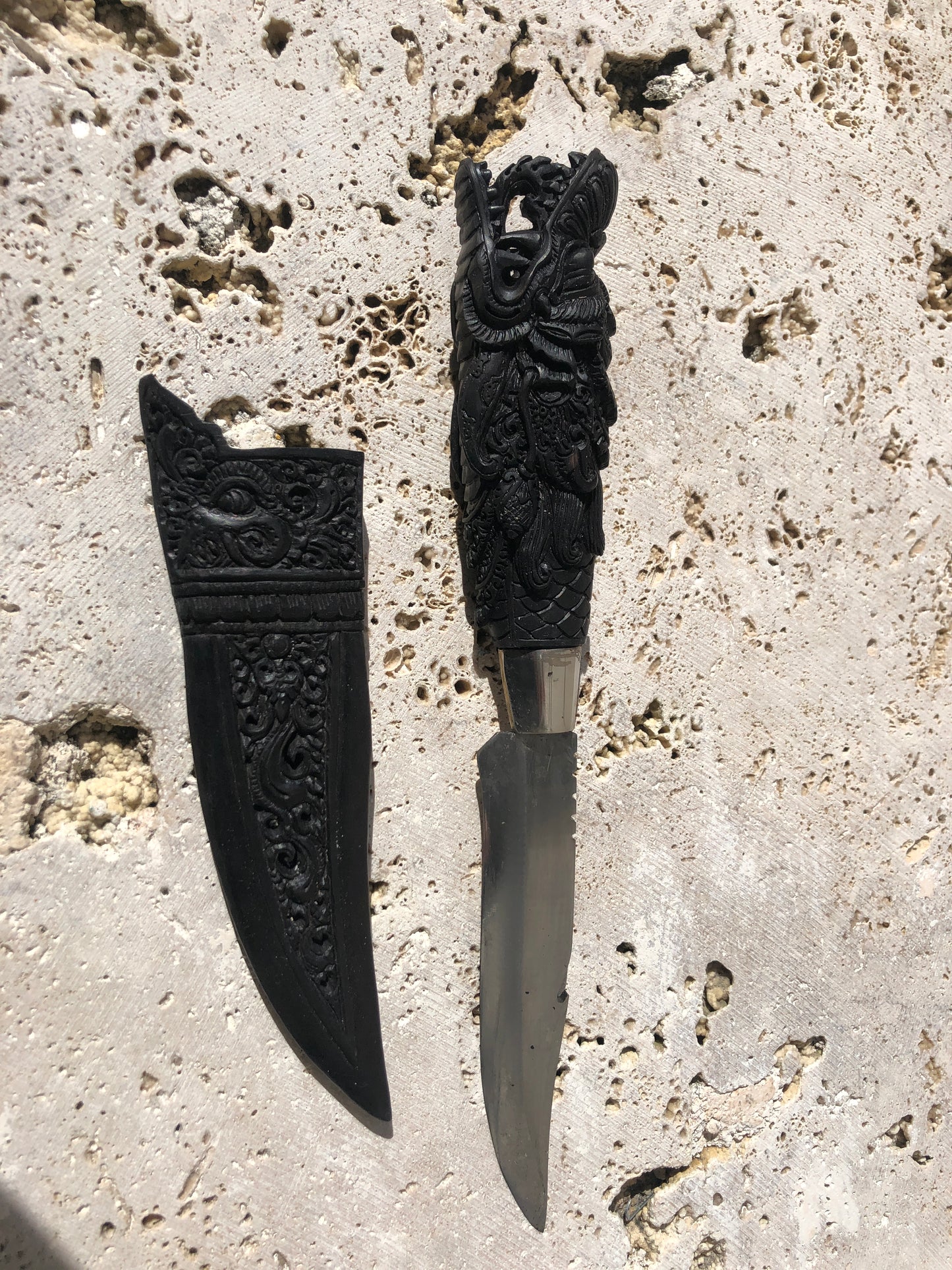 Decorative Balinese Hand-Carved and Hand Forged Knives
