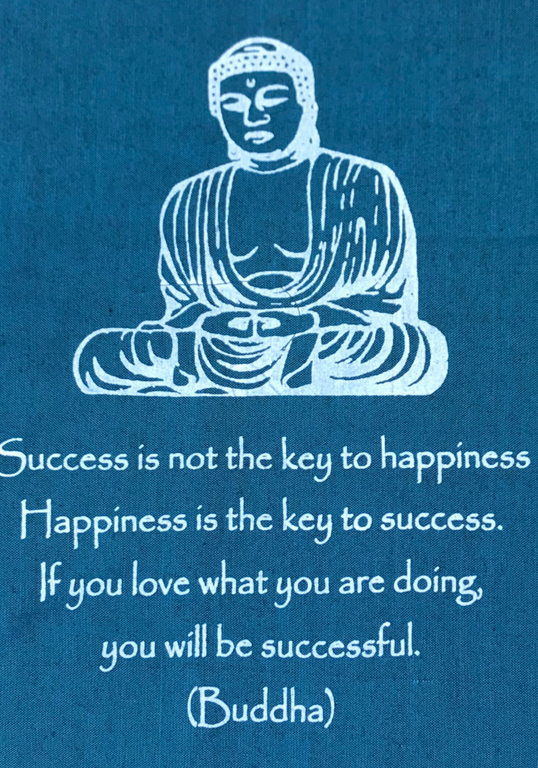 Hand Woven Ikat Buddha Success Blessing Manifestation Banner - Two Sizes Available