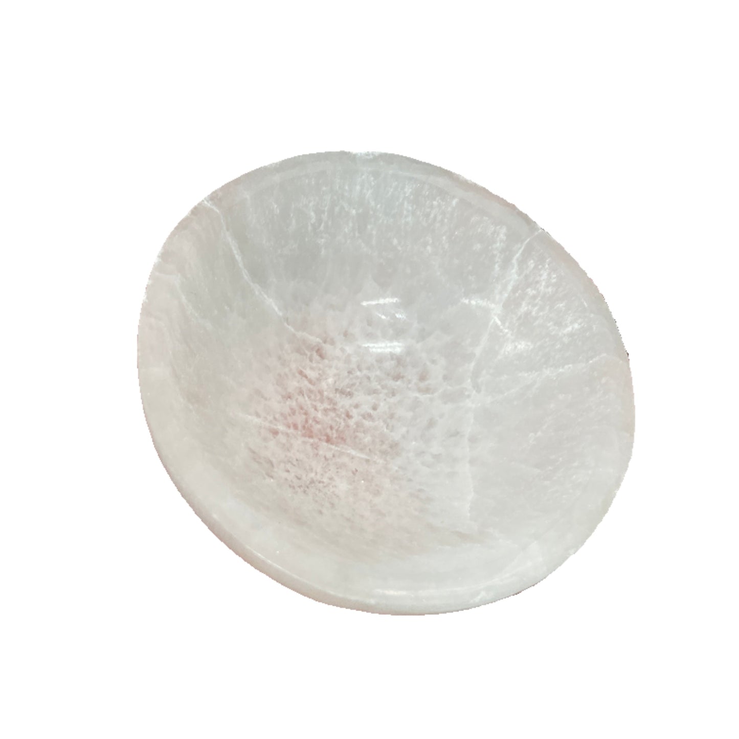 White Round Selenite Bowls