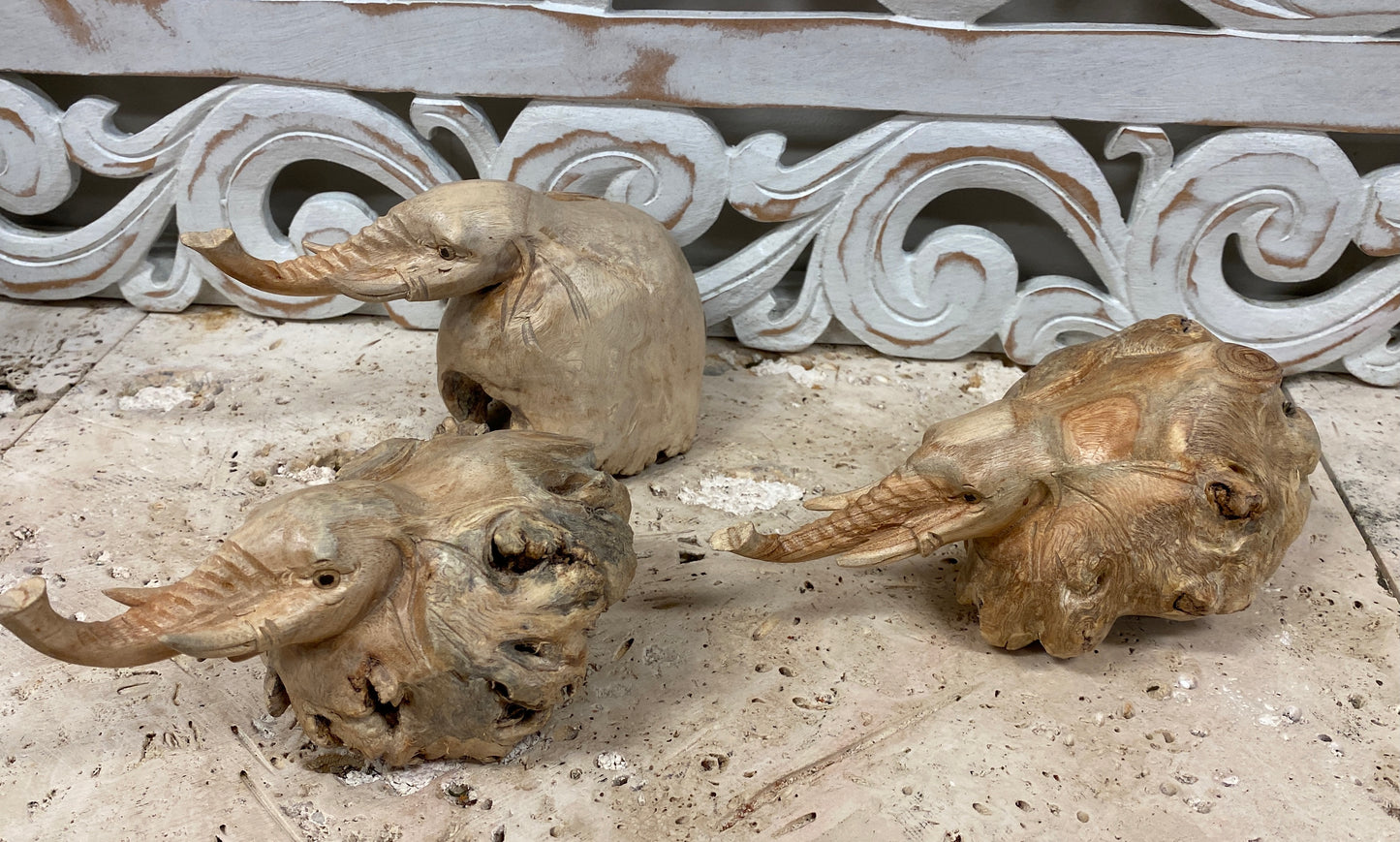 Parasite Wood Elephant Carvings