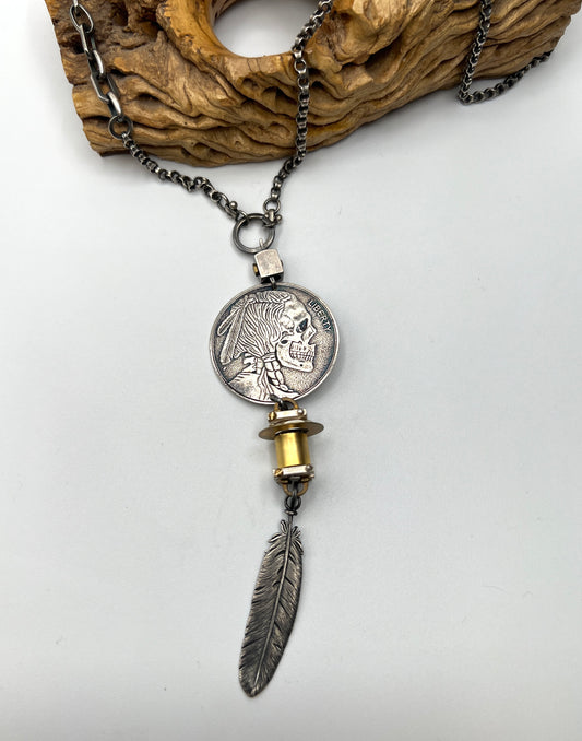 Buffalo Nickel Necklace by Carlos Montanaro & Crystal Rivera