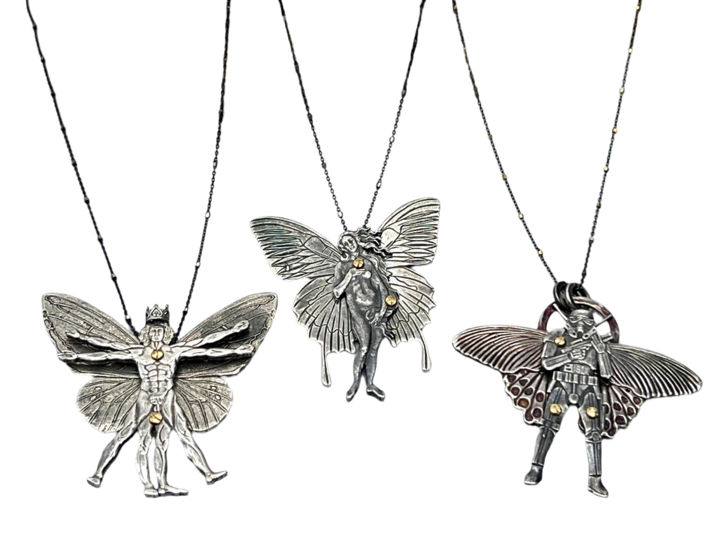 Winged Character Necklaces by Carlos Montanaro & Crystal Rivera