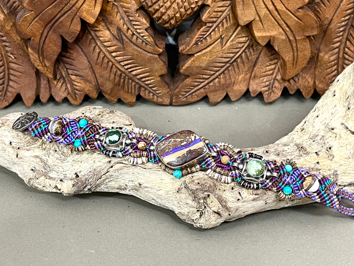 Macrame Boulder Opal Bracelet