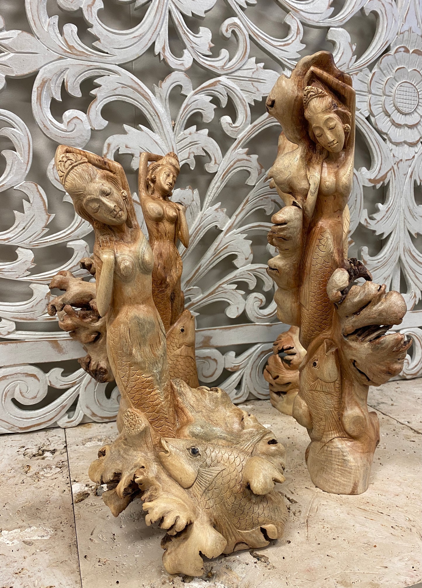 Parasite Wood Mermaid Carvings