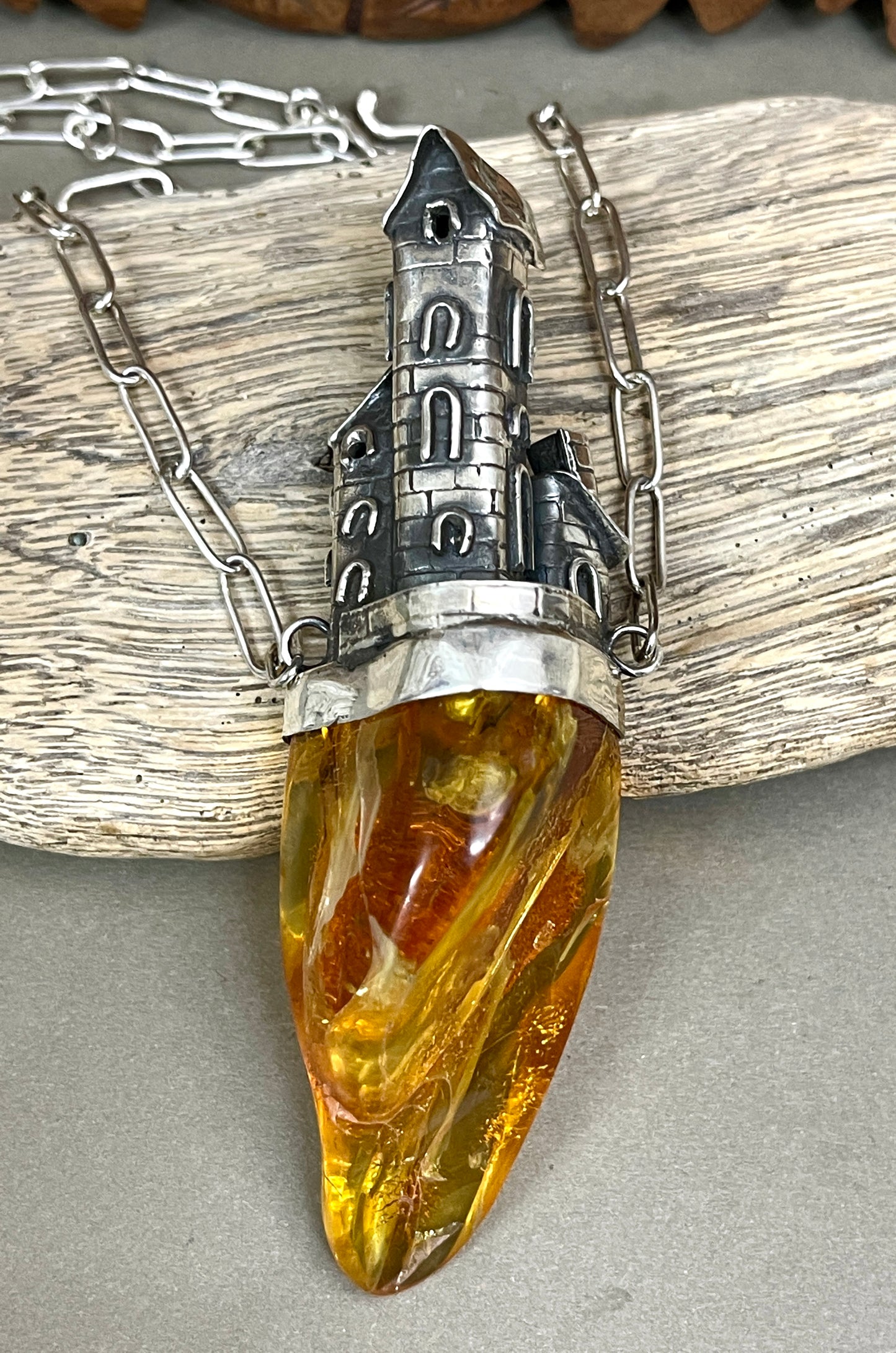 Amber Castle Necklace by Popkvwitz