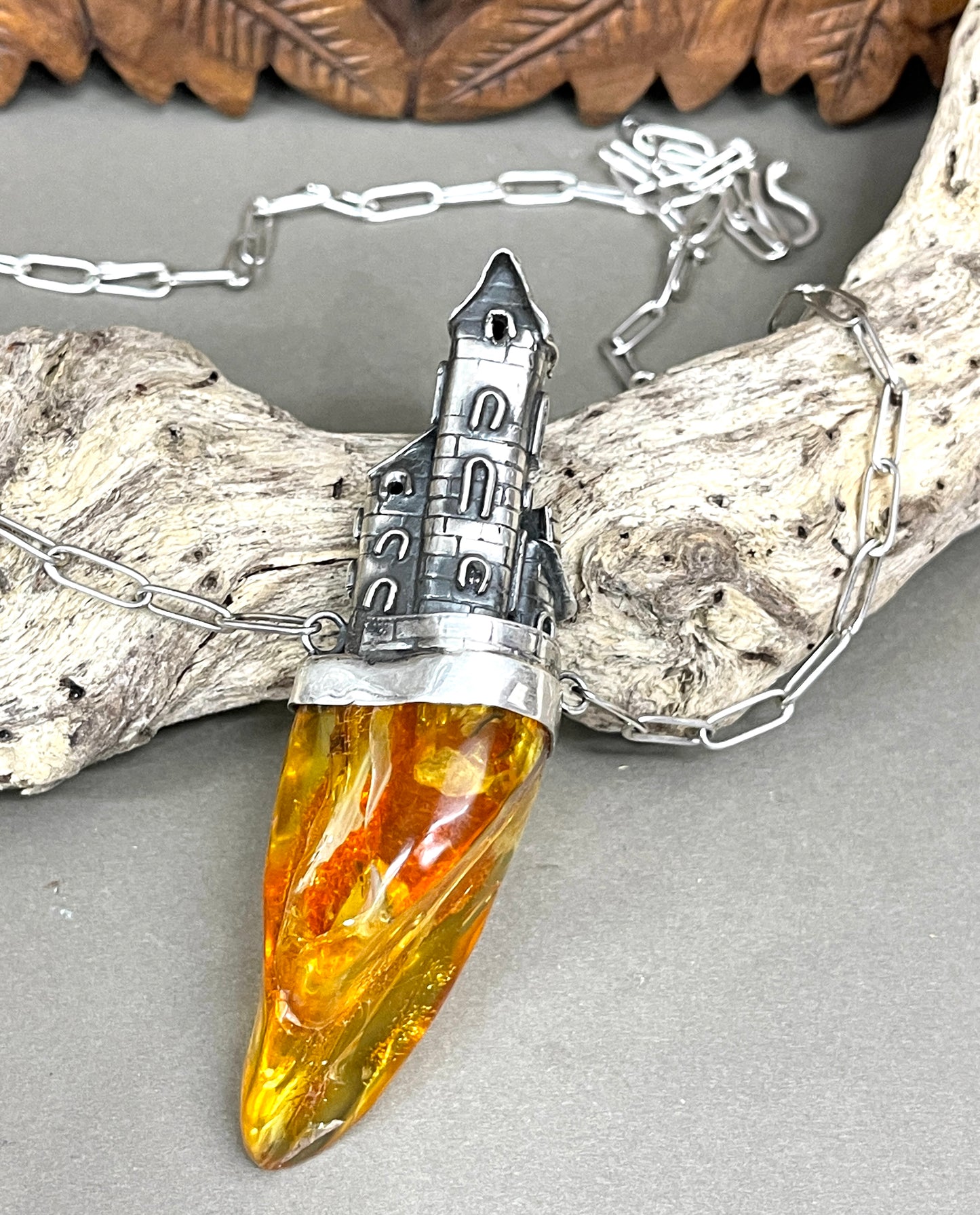 Amber Castle Necklace by Popkvwitz