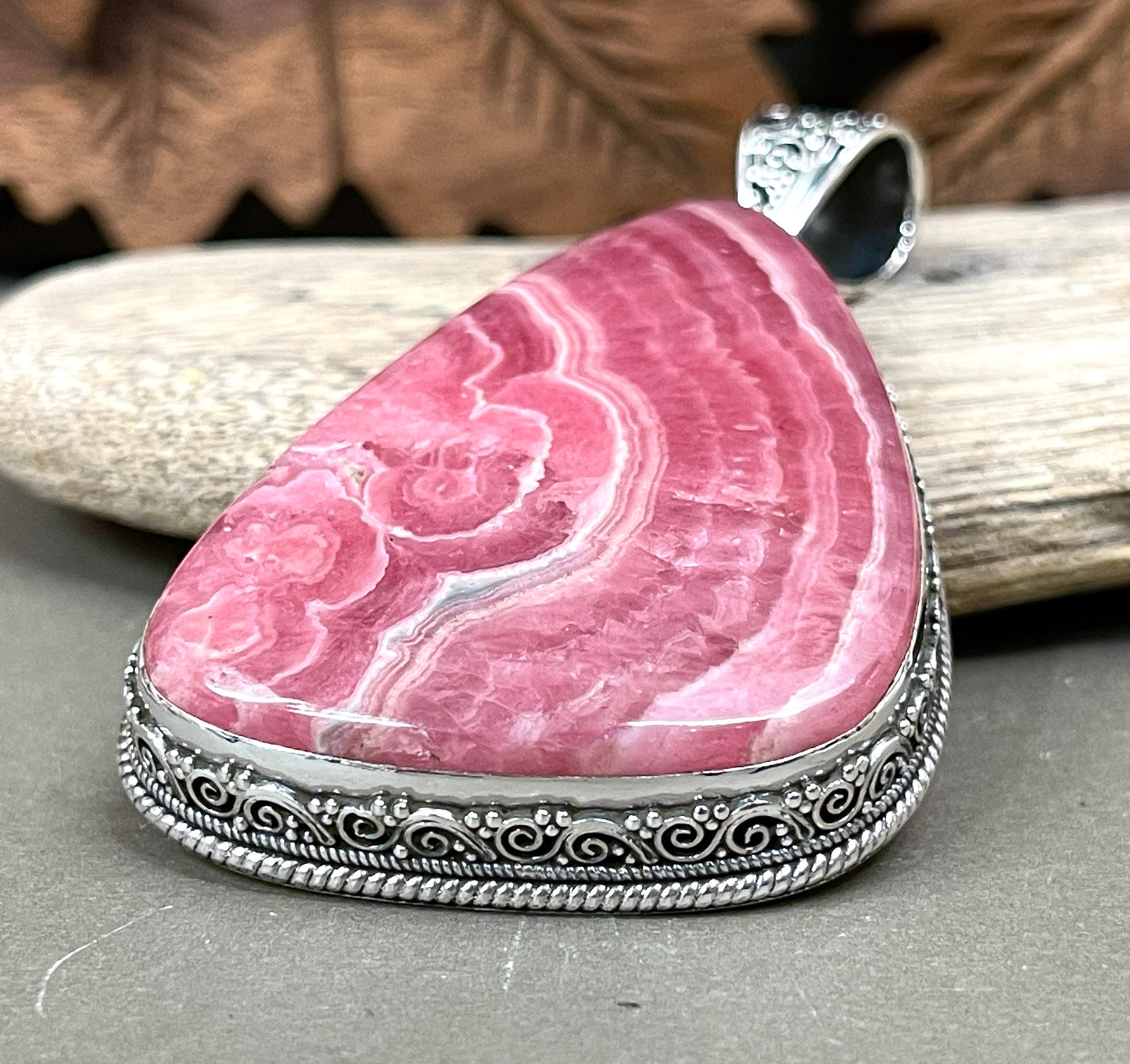 Rhodochrosite Pendant - XLarge Stone