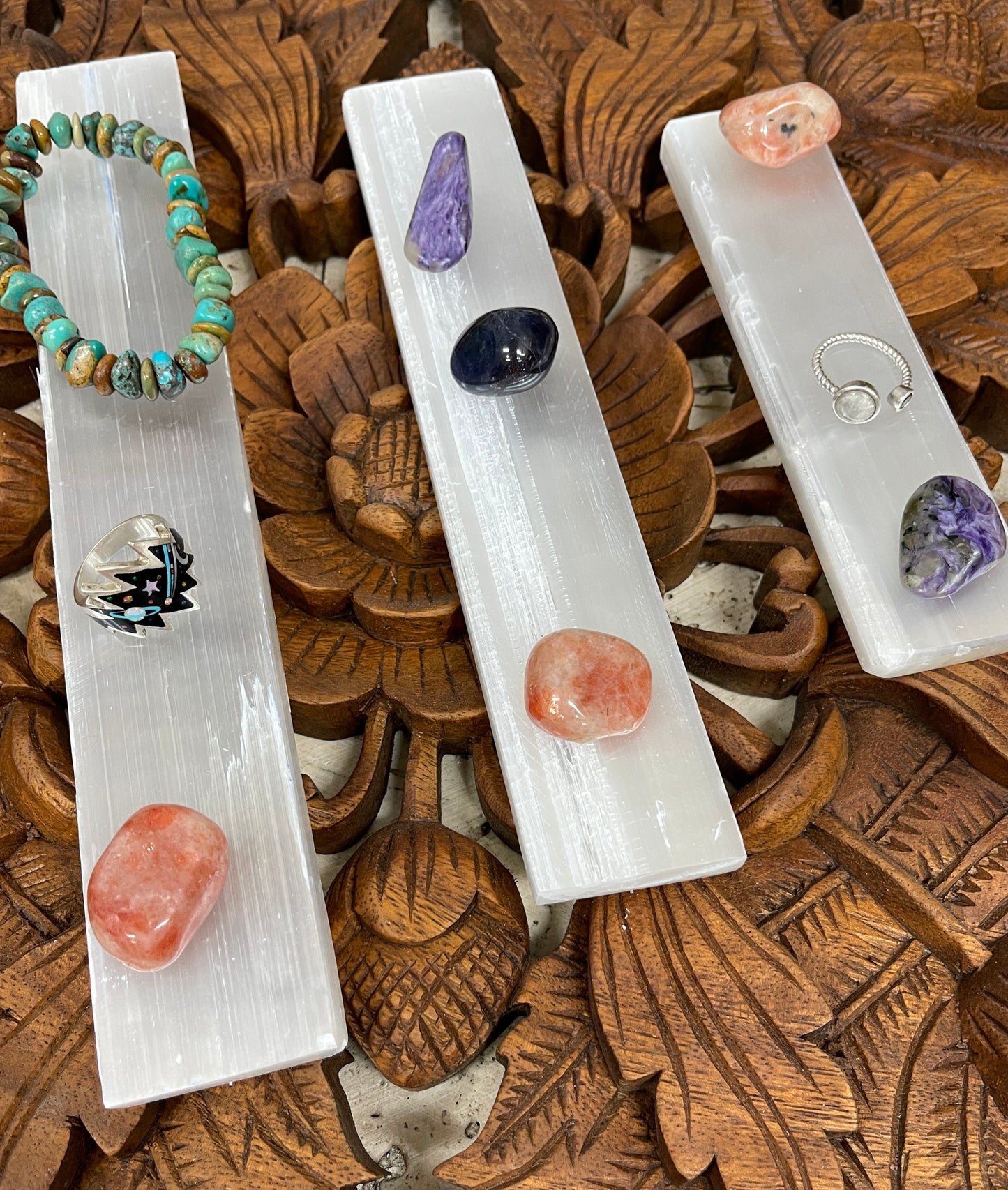 Selenite Crystal Charging Cleaning Tiles