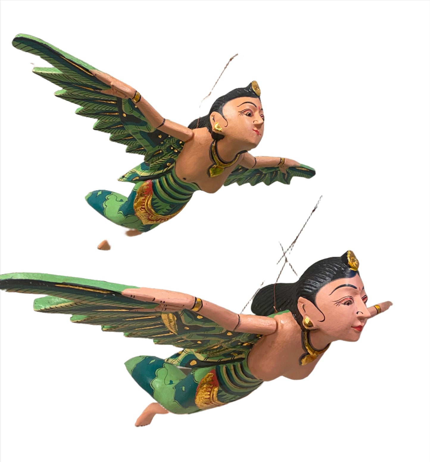 Hand Carved Flying Goddess Dewi Sri Spirit Chasers | 3 Colors