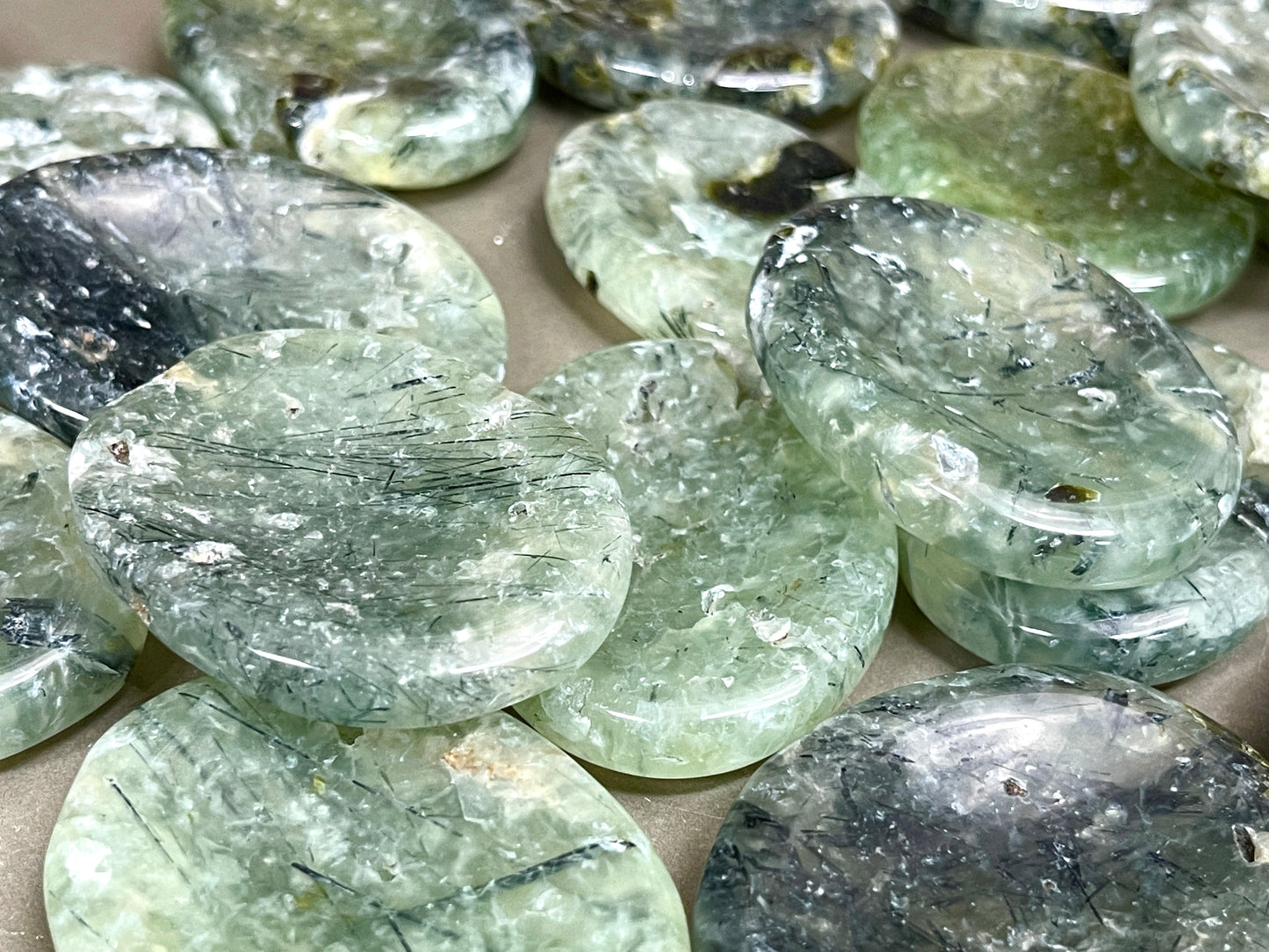 Prehnite & Epidote Worry Stones