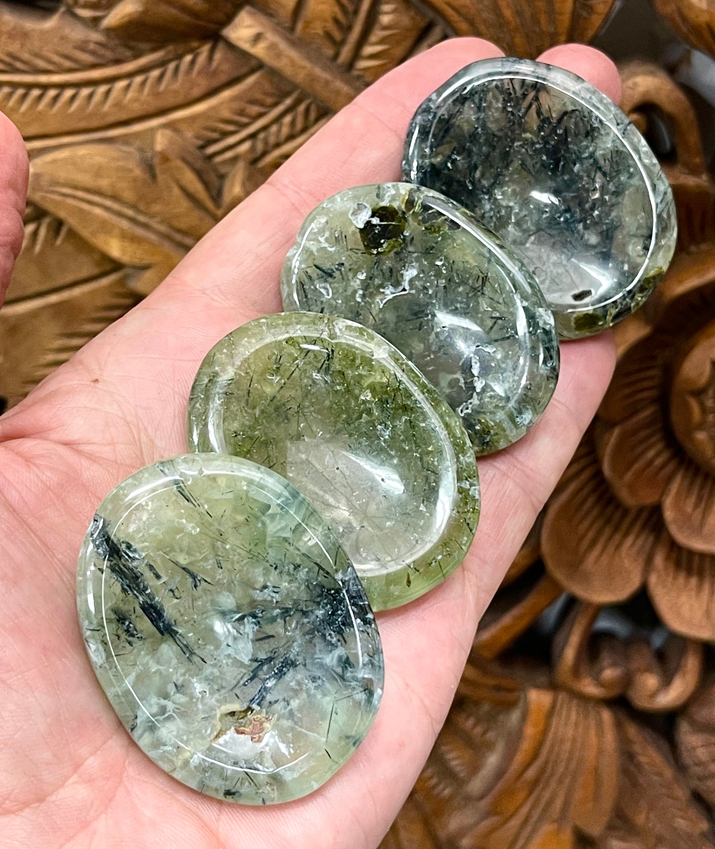 Prehnite & Epidote Worry Stones