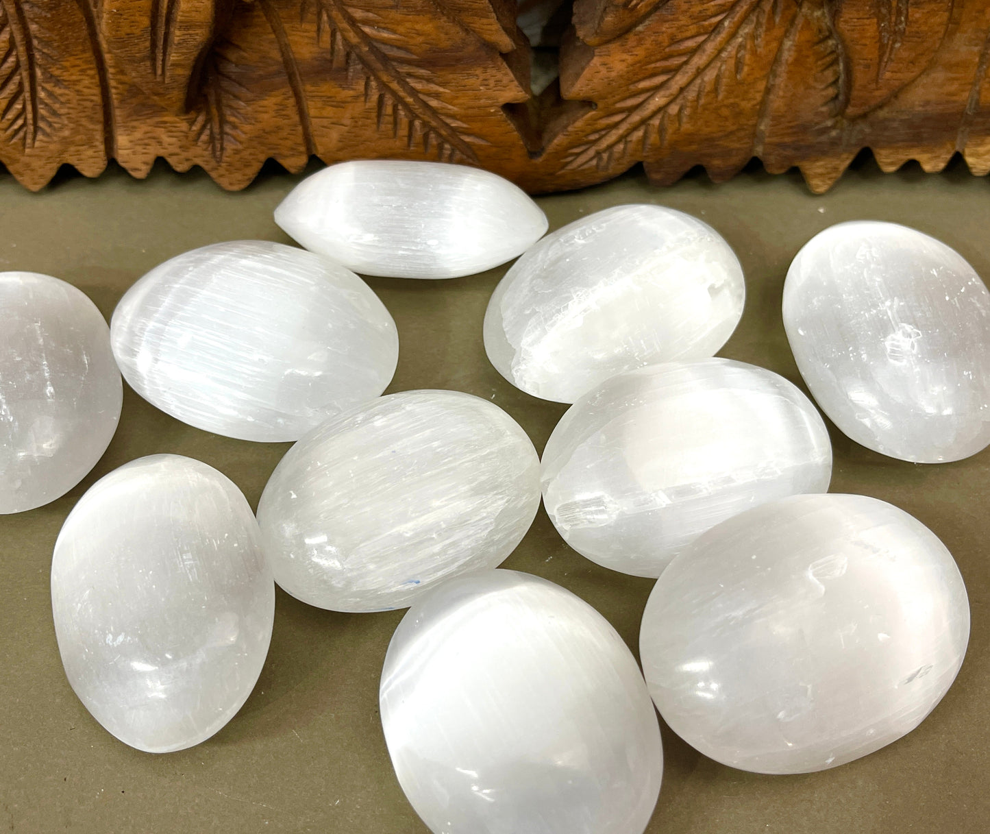 Selenite Palm Stones