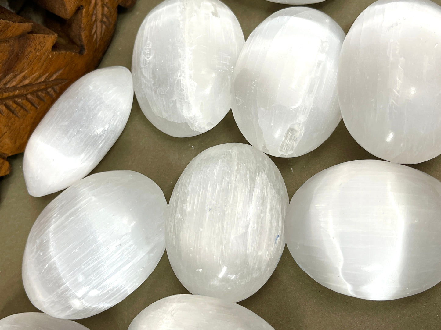 Selenite Palm Stones