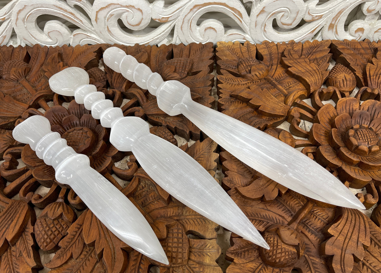 Hand Carved Selenite Knives