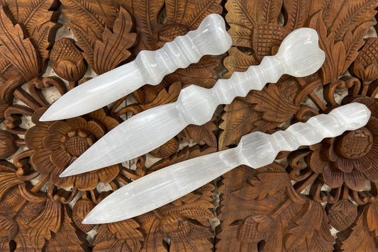 Hand Carved Selenite Knives