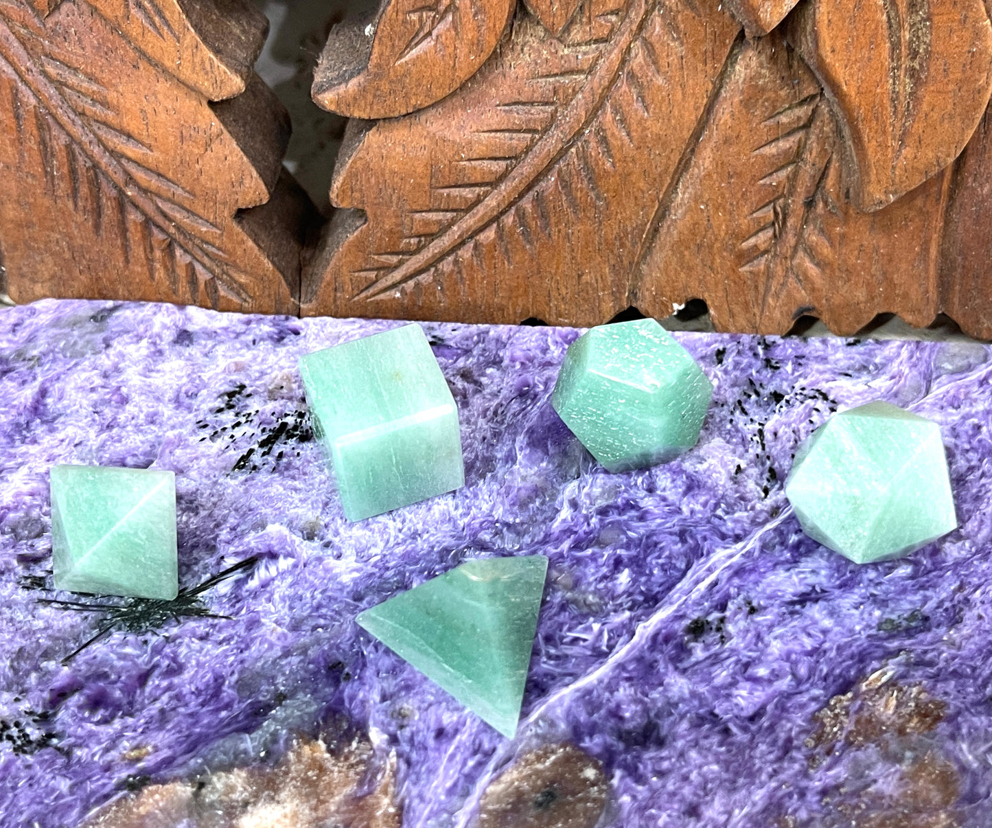 Green Aventurine 5 piece Sacred Geometry Sets