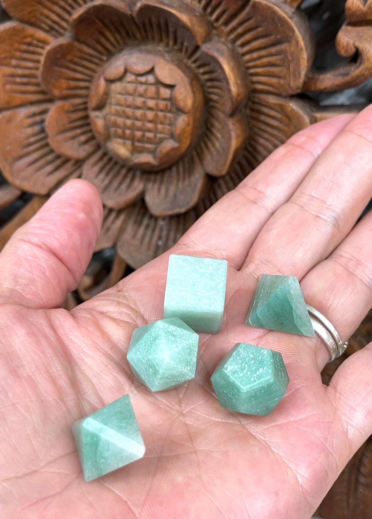 Green Aventurine 5 piece Sacred Geometry Sets