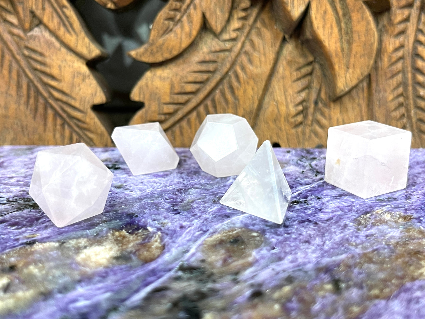 Rose Quartz 5 piece Sacred Geometry Sets
