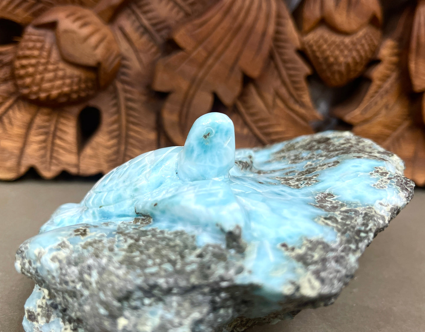 Larimar Turtle Carvings