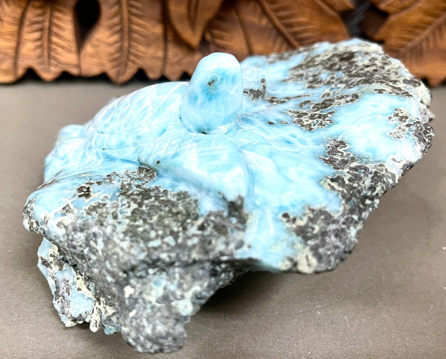 Larimar Turtle Carvings