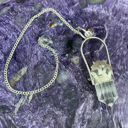 Clear Quartz Om Pendulum