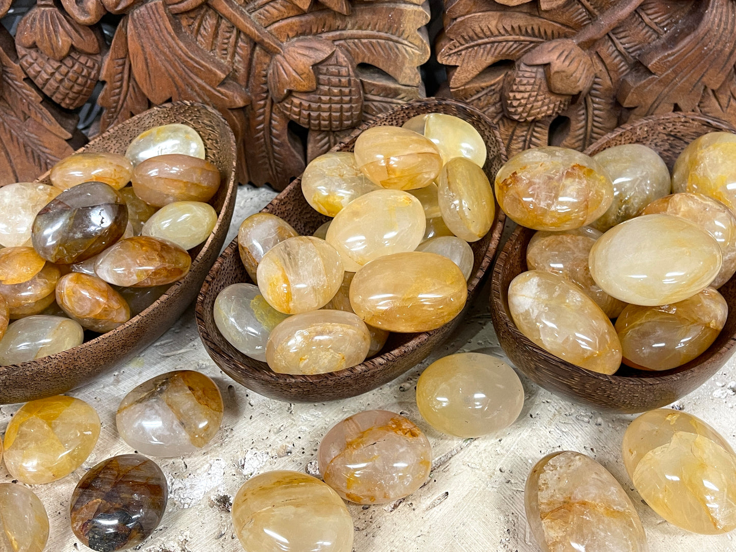 Golden Healer Quartz Palm Stones