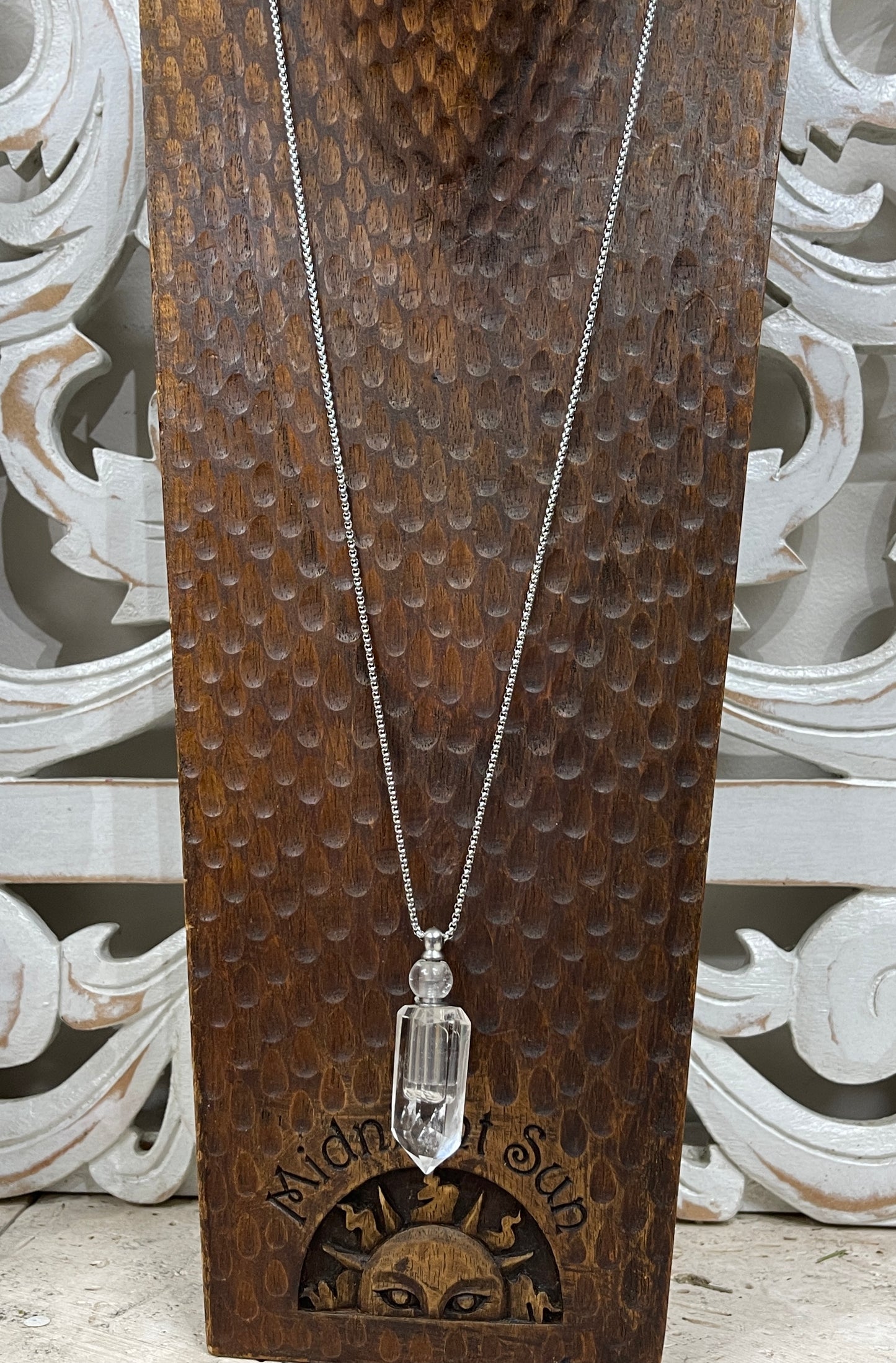 Quartz Crystal Oil Bottle Necklaces