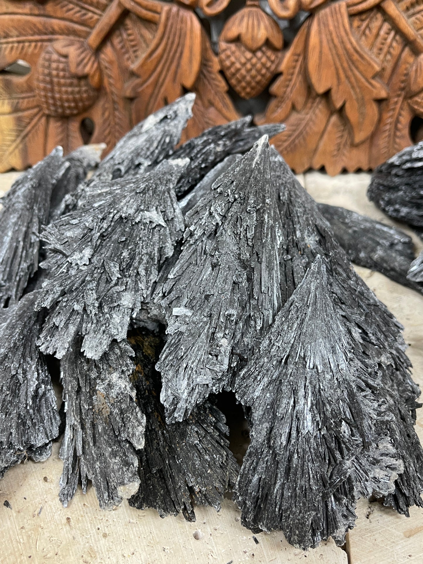 Raw Black Kyanite Blades