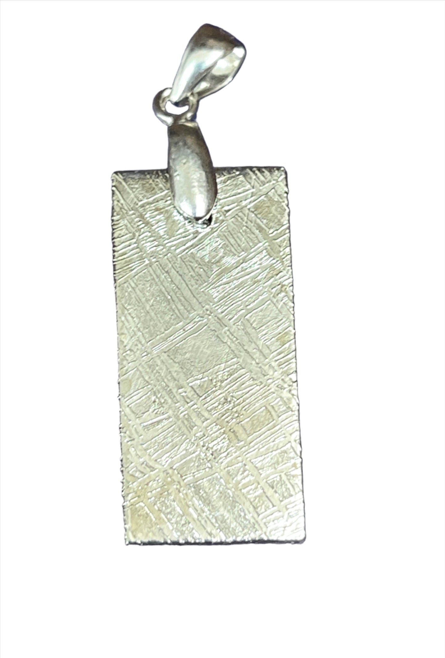Sterling Silver Iron Meteorite Rectangle Pendants