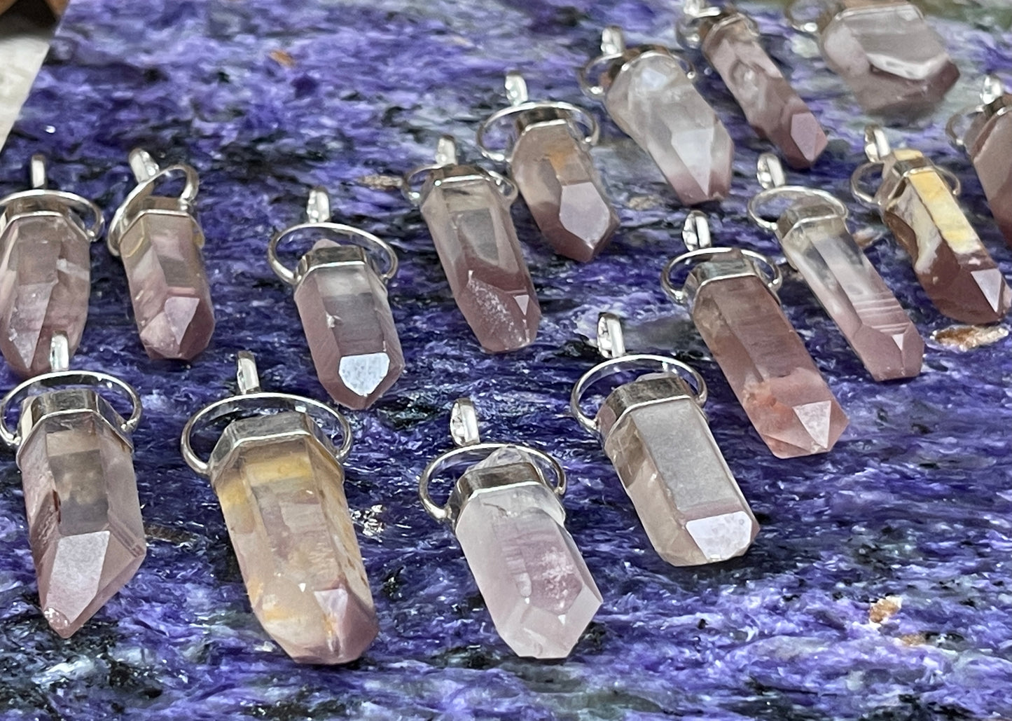 Rare Lithium Quartz Pendants