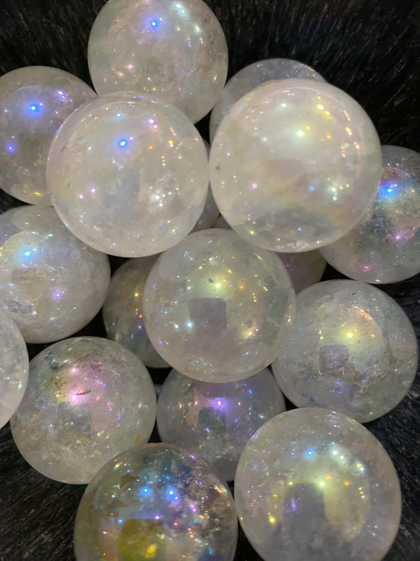 Angel Aura Quartz Crystal Spheres