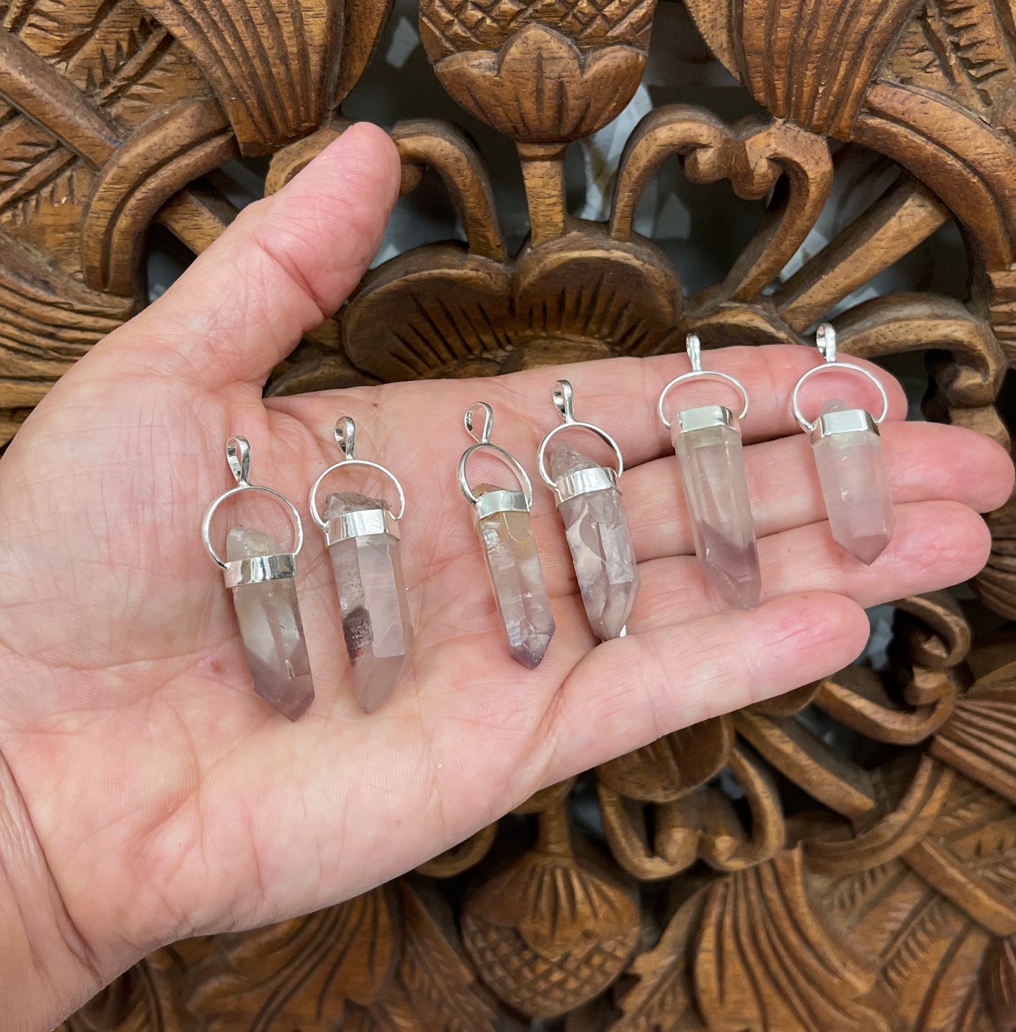 Rare Lithium Quartz Pendants