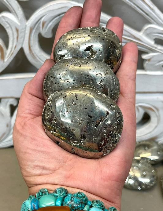 Pyrite Druzy Palm Stones