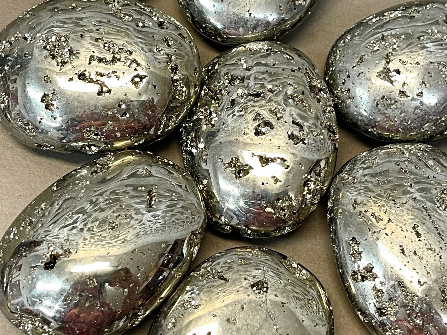 Pyrite Druzy Palm Stones