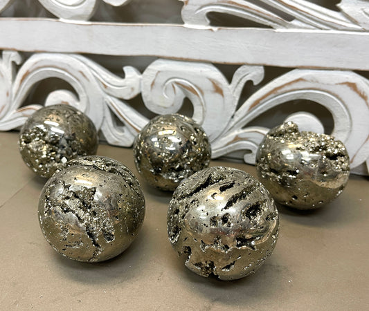 Pyrite Druzy Spheres