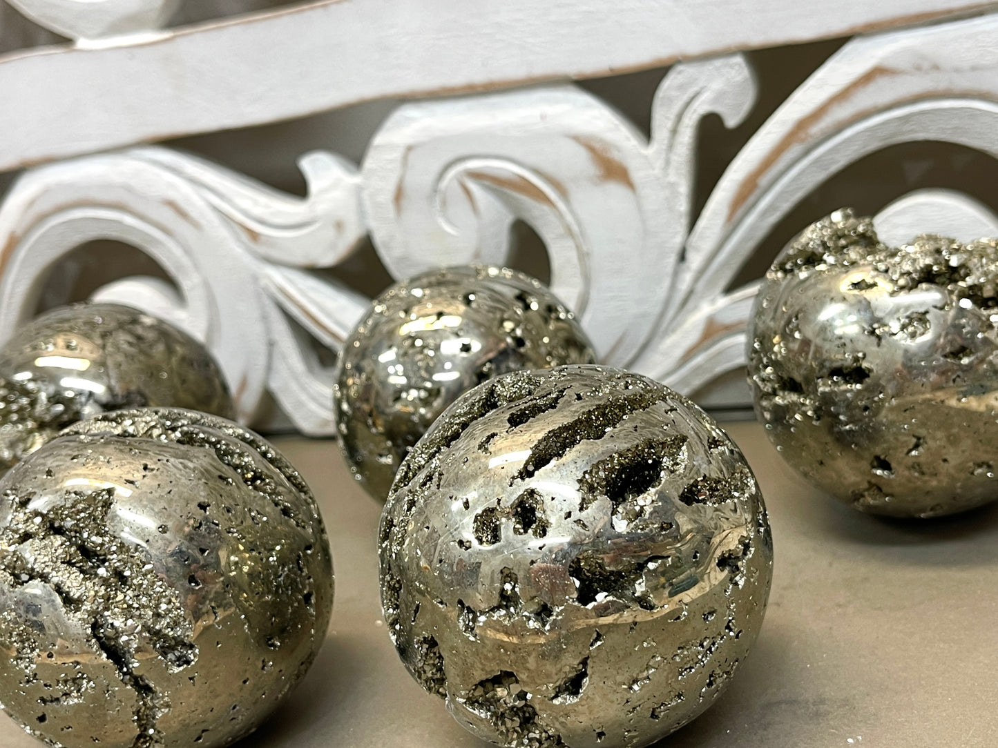 Pyrite Druzy Spheres