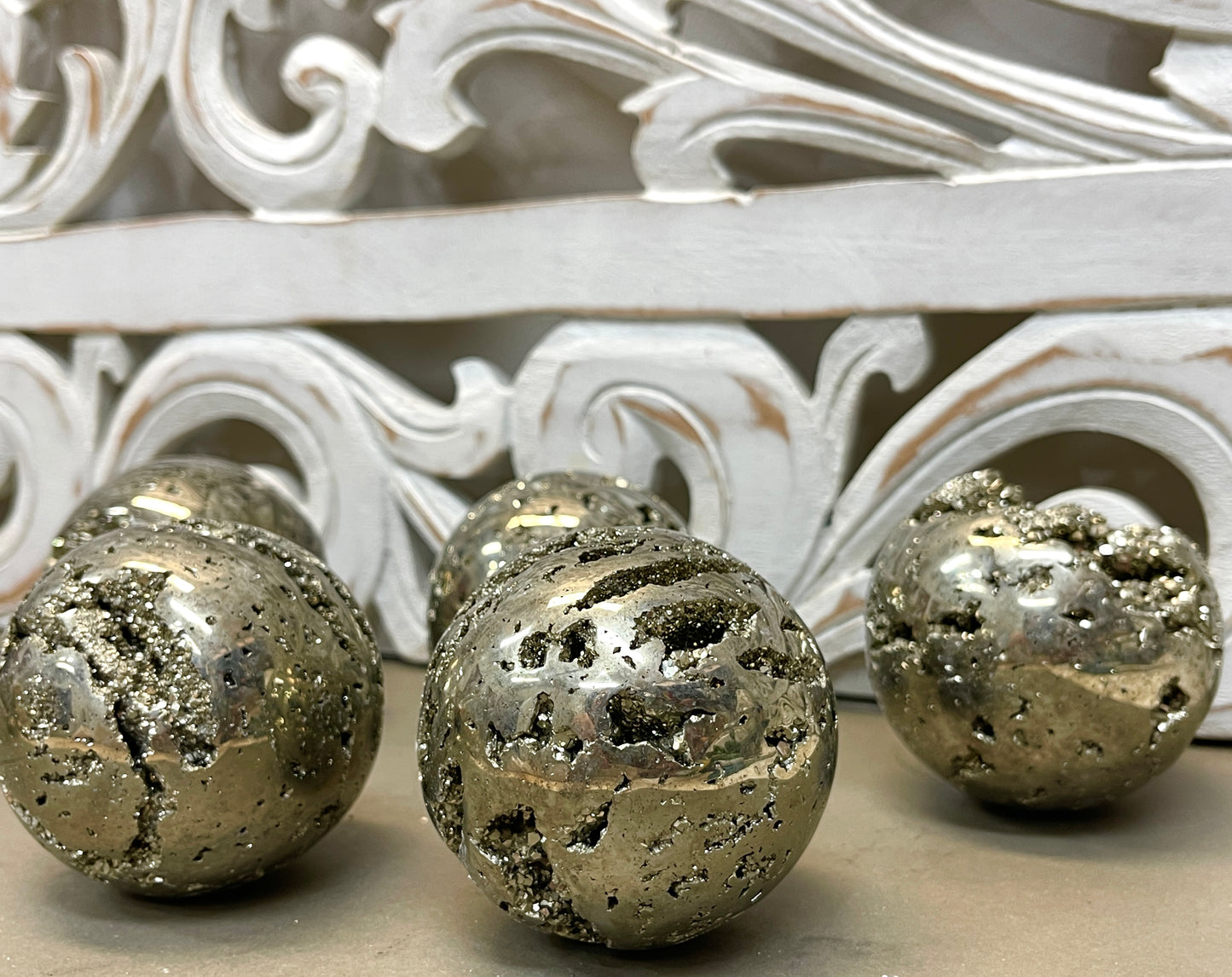 Pyrite Druzy Spheres