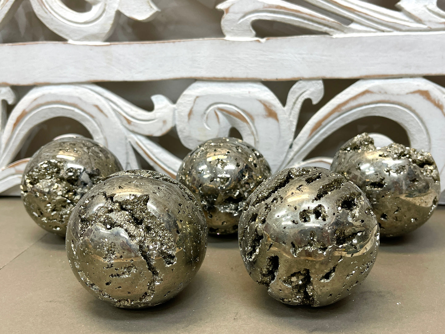 Pyrite Druzy Spheres