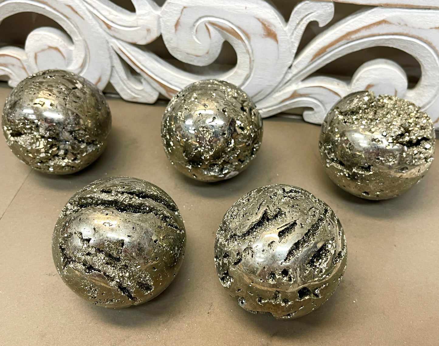 Pyrite Druzy Spheres