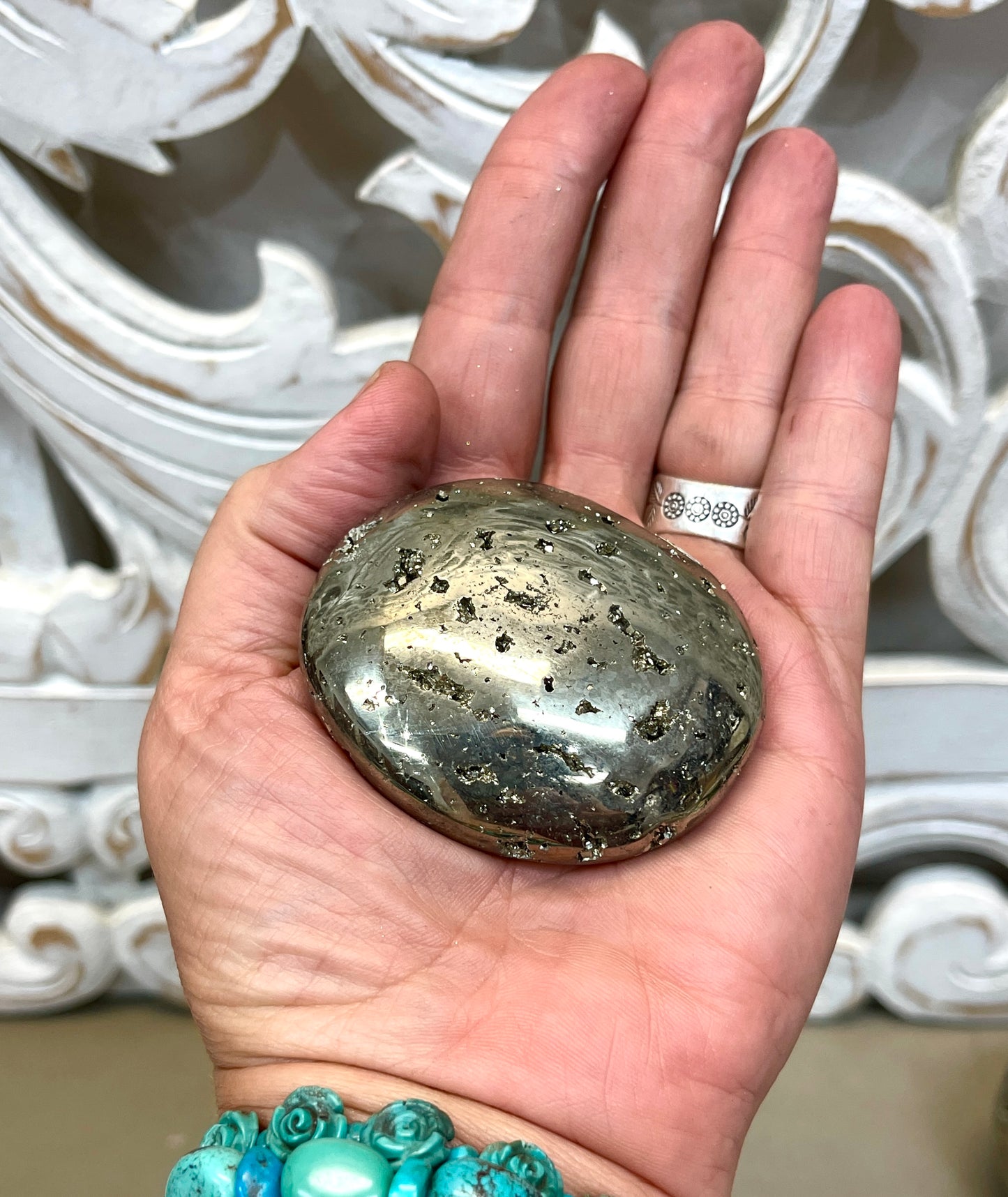 Pyrite Druzy Palm Stones