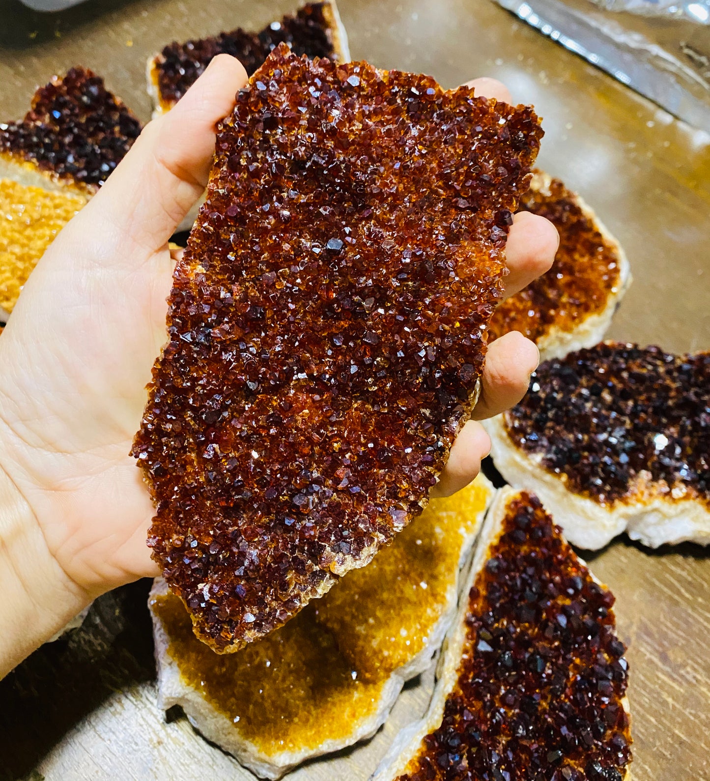 Citrine Druzy Clusters