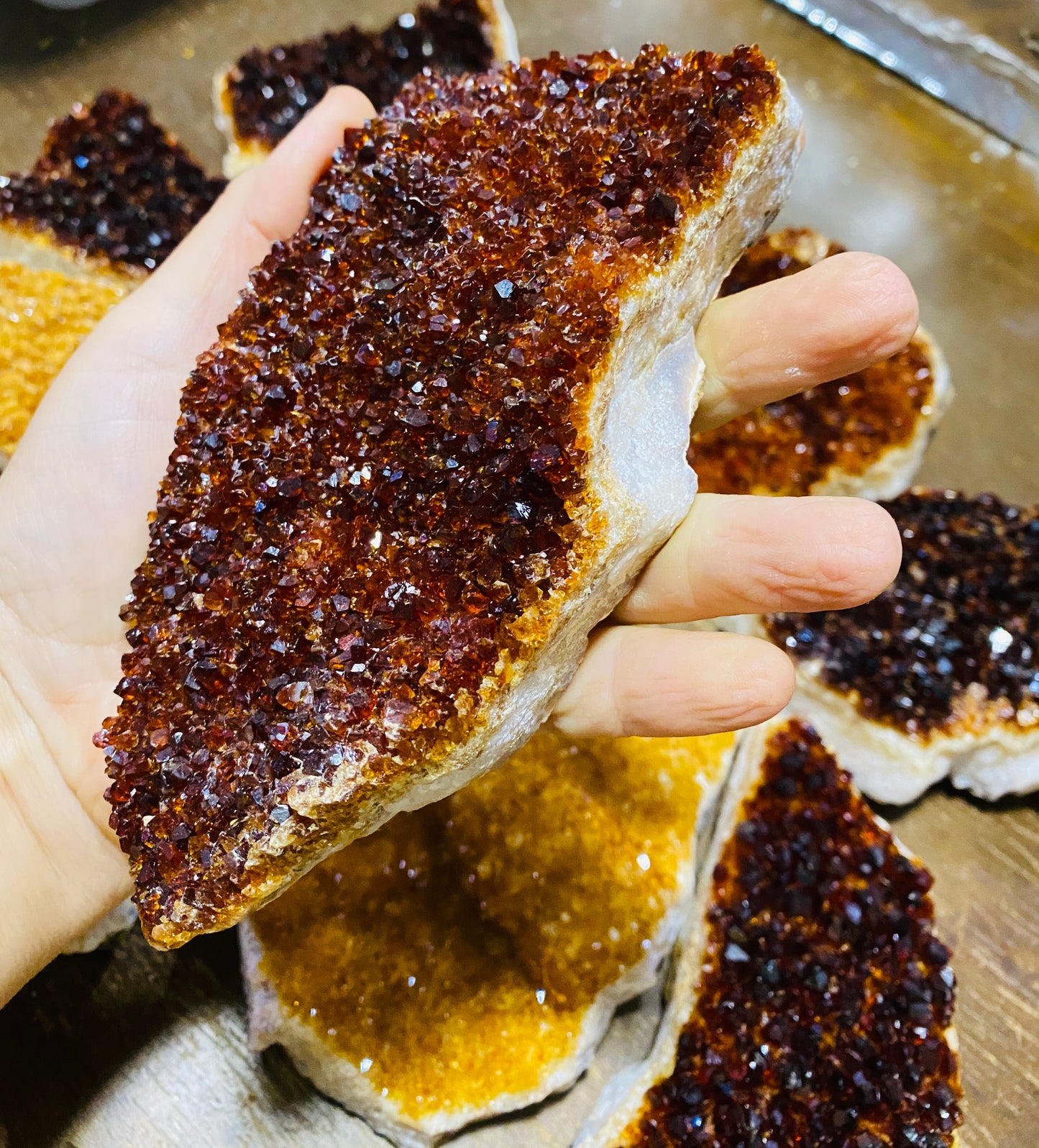 Citrine Druzy Clusters