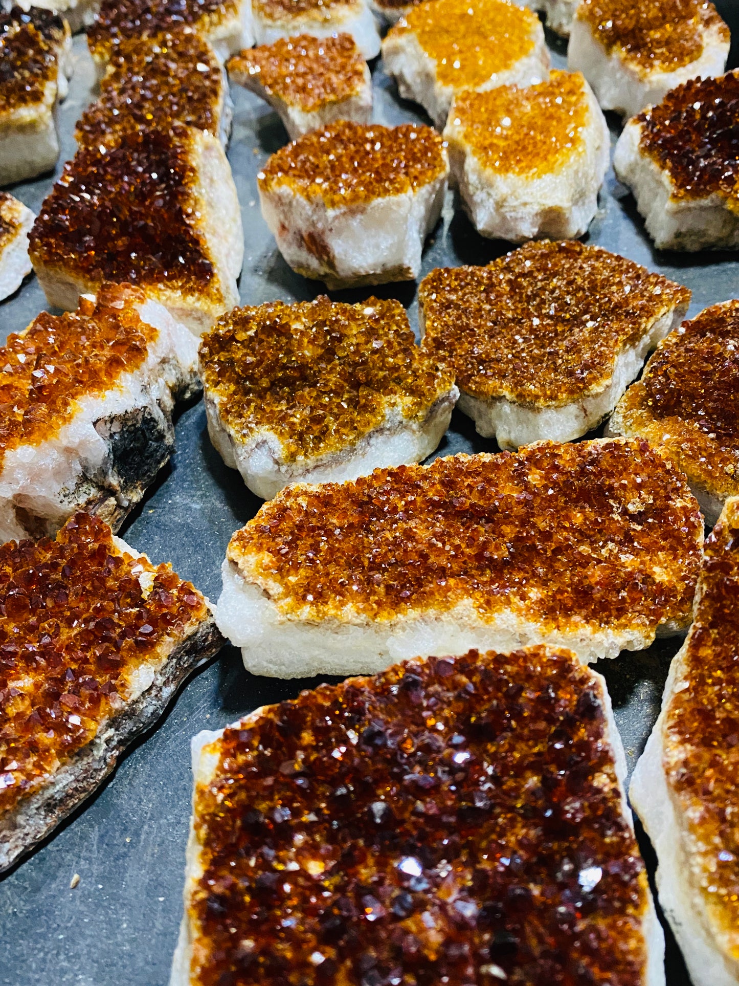 Citrine Druzy Clusters