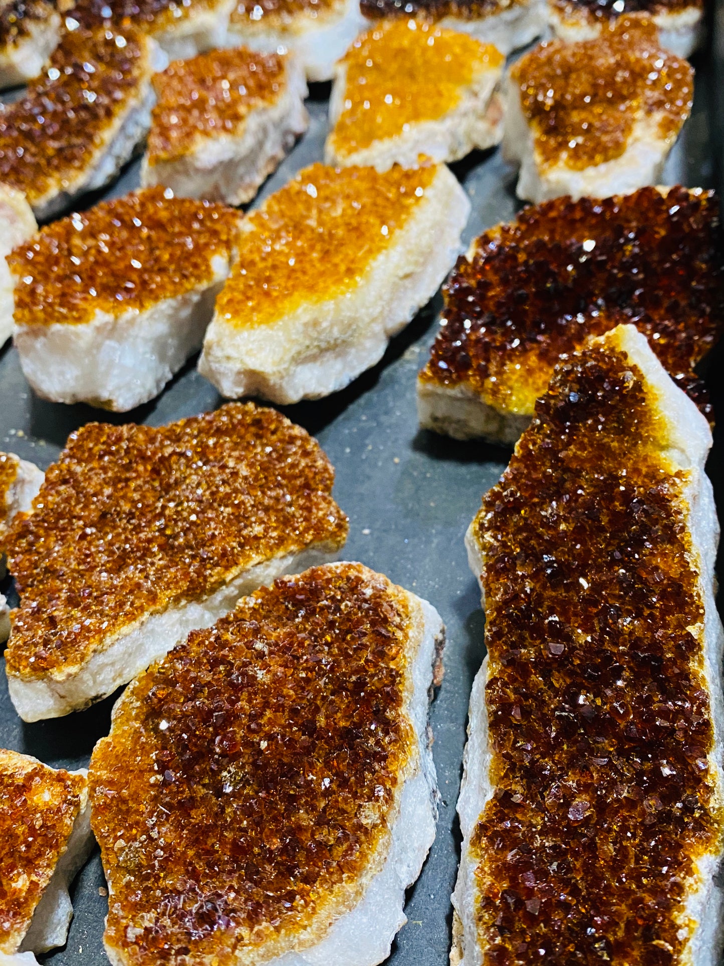 Citrine Druzy Clusters